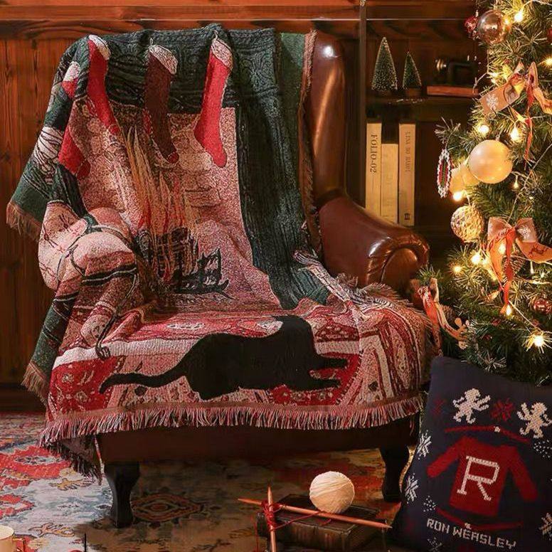 Christmas Atmosphere Sofa Cover Cloth Full Cover Sofa Cushion Four-Season Universal Multi-Functional Cover Cushion Cotton Blanket