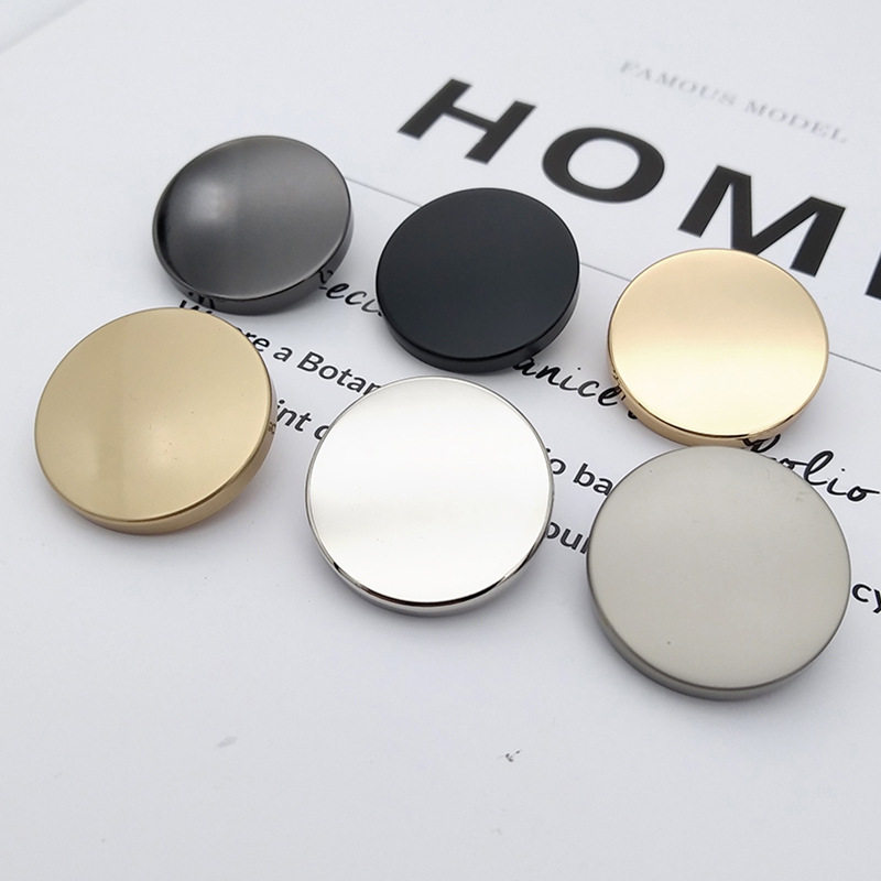 Metal flat hand-stitched button coat windbreaker decorative mirror hand-stitched button suit jacket all-match round button