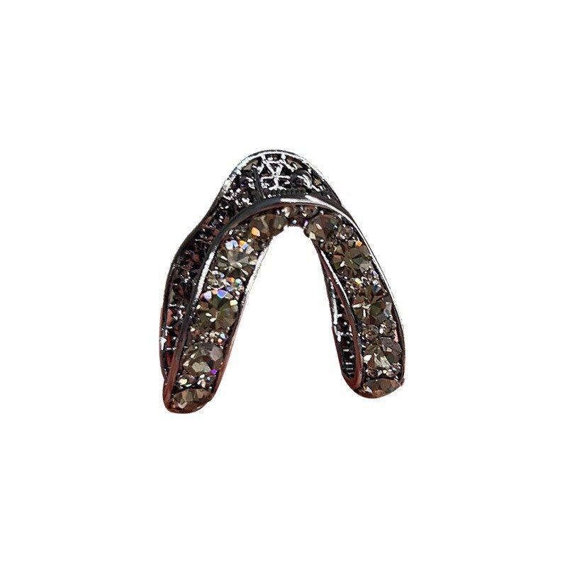 High Ponytail Fixing Tool Half Bun Hairpin Women's Hair Clip with Super Shiny Large Rhinestones V-Shaped Medium-Sized Claw Clip