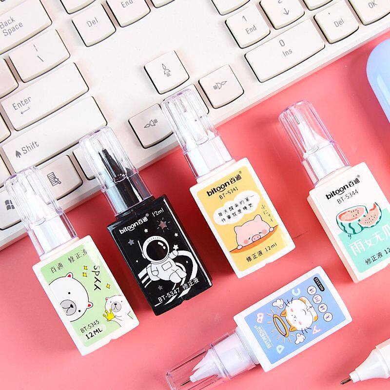 Student Correction Fluid Correction Fluid School Supplies Correction Fluid Large Capacity Girly Heart Cute Simple White Correction Fluid