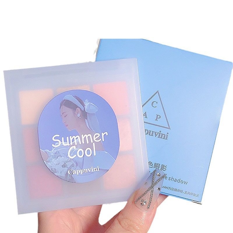 Cappuvini Nine-Square Eye Shadow Palette Is Delicate and Not Easy to Fly Powder Student Makeup Daily Beauty Matte Ins Eye Shadow