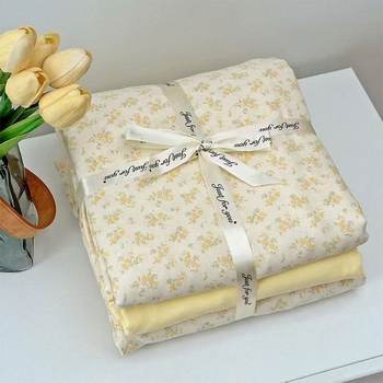 Class a Maternal and Infant-Grade All-Cotton Bedding Four-Piece Set, New Pure Cotton Small Floral Duvet Cover, Bed Sheet Three-Piece Set, Fitted Sheet 4