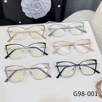 G98-001 new retro anti-blue light glasses frame Internet celebrity same fashion high-looking plain glasses big eye glasses frame
