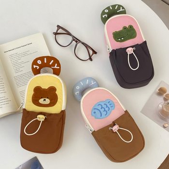 Cartoon Satchel Pencil Bag, High-Looking Ins Storage Bag, Standing Stationery Box, High School Student Large-Capacity Pencil Box