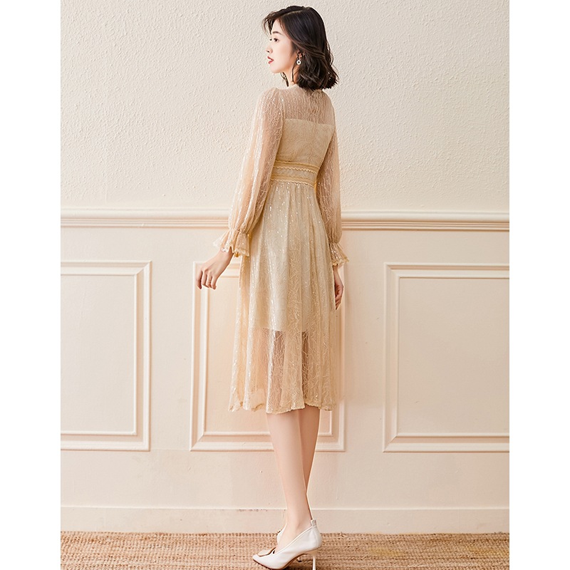 (Mới) Mã C0890 Giá 1300K: Váy Đầm Liền Thân Nữ Dotdc Dài Tay Hàng Mùa Xuân Thu Đông Thời Trang Nữ Chất Liệu Ren G04 Sản Phẩm Mới, (Miễn Phí Vận Chuyển Toàn Quốc).