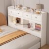 Bedside Table, Bedside Cabinet, Solid Wood Simple Bedroom Storage Cabinet, Bookcase Storage Cabinet, Wall Bedside Cabinet, Cabinet