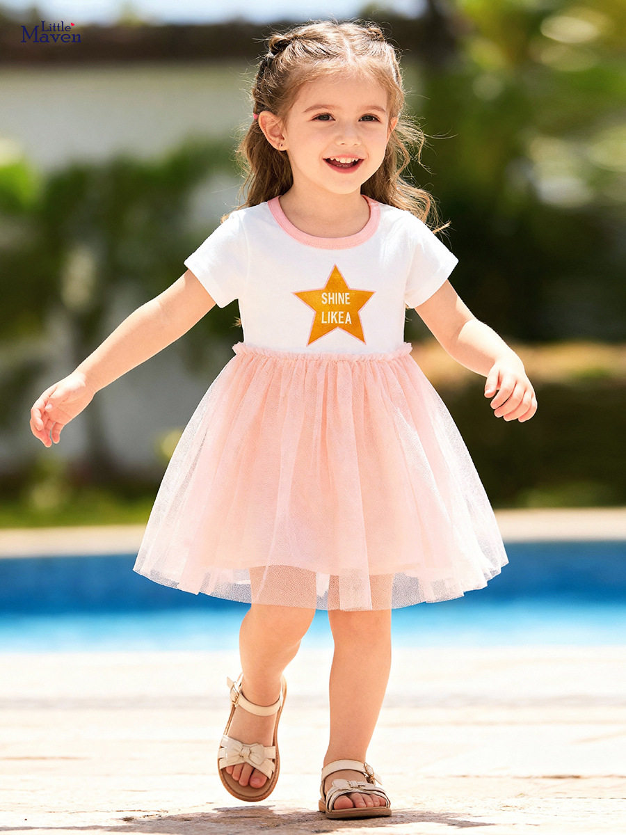 Girls' Dress Wholesale from Source Factory, Summer Cute Mesh Kids' Dress