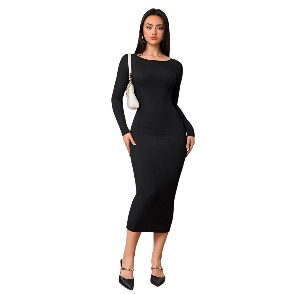 Fashionable Womens Midi Dress Simple Design Sexy Backless Bodycon Fit Spring Summer Occasion Wholesale Available
