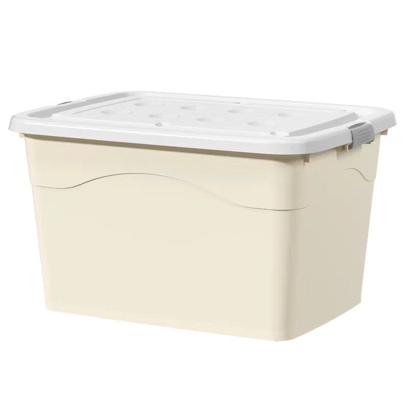 Plastic Storage Box Cream Style Large Capacity Special for Everyone Student Books Clothes Quilts Household Storage Box Wholesale