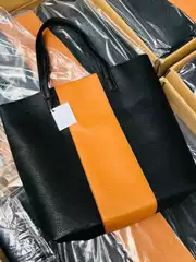 Export foreign trade PU large capacity black brown counter gift tote bag portable shoulder bag shopping bag leisure 100 tower