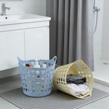 Small Plastic Laundry Basket for Home Use, Dormitory Bathroom Dirty Clothes Storage Basket, Toy and Miscellaneous Items Organizing Basket Wholesale