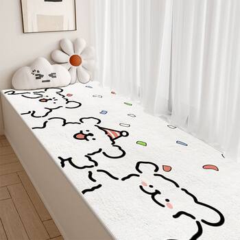Cartoon Cute Line Puppy Imitation Cashmere Warm Bay Window Mat Tatami Window Mat Four Seasons General Sample to Figure