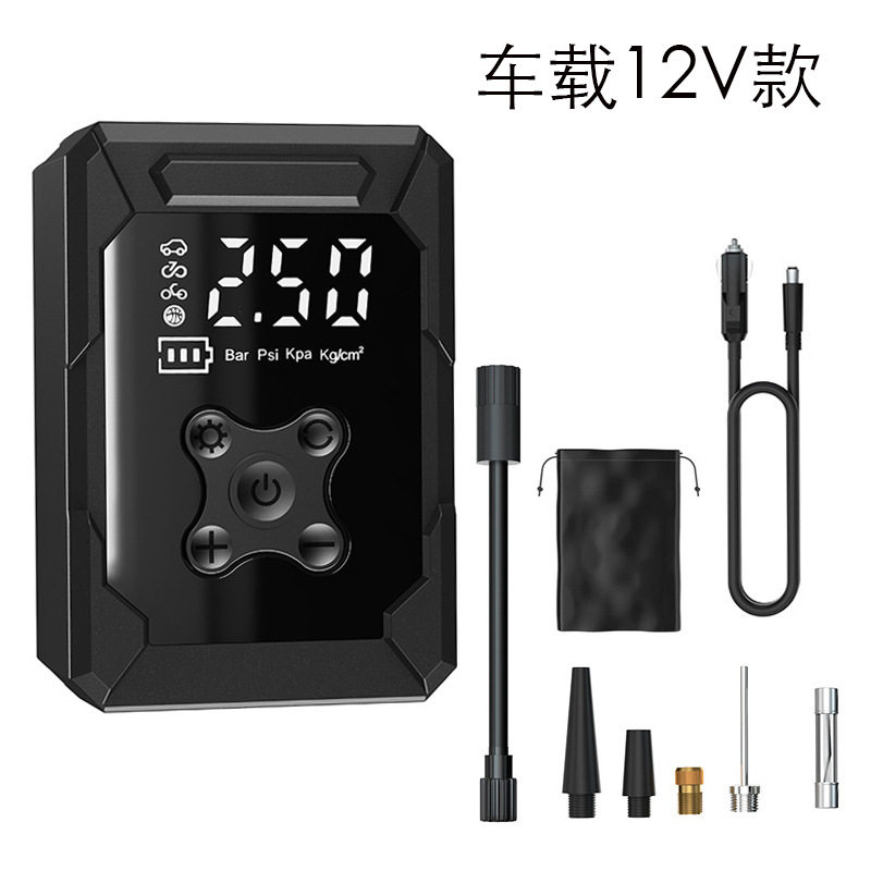 Car Air Pump Digital Display Tire Inflator Wireless Inflatable Portable Multi-Functional Motorcycle Bicycle