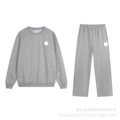 Gray round neck straight suit