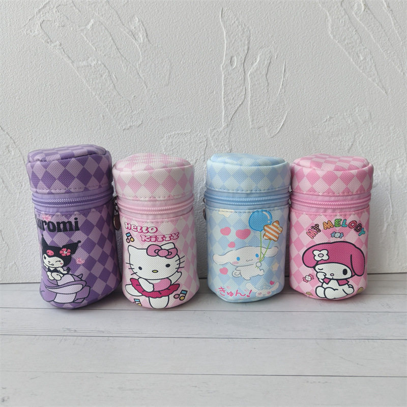 Foreign Trade Macaron Color Mini Cartoon Bucket Bag Big-Eared Dog Kidsren's Student Coin Purse with Keychain Cosmetics Bag