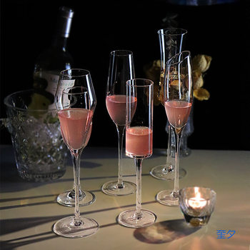 Champagne Glass, High-Looking Glass, Cocktail Wine Glass, Home Crystal Cup, Tipsy Set Wine Glass