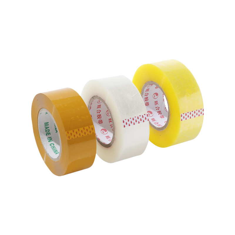 Large Roll of Transparent Yellow Tape 4.5cm Wide, Special Sealing Tape for Express Packaging, Transparent Tape for Sealing Boxes, Wholesale by the Box