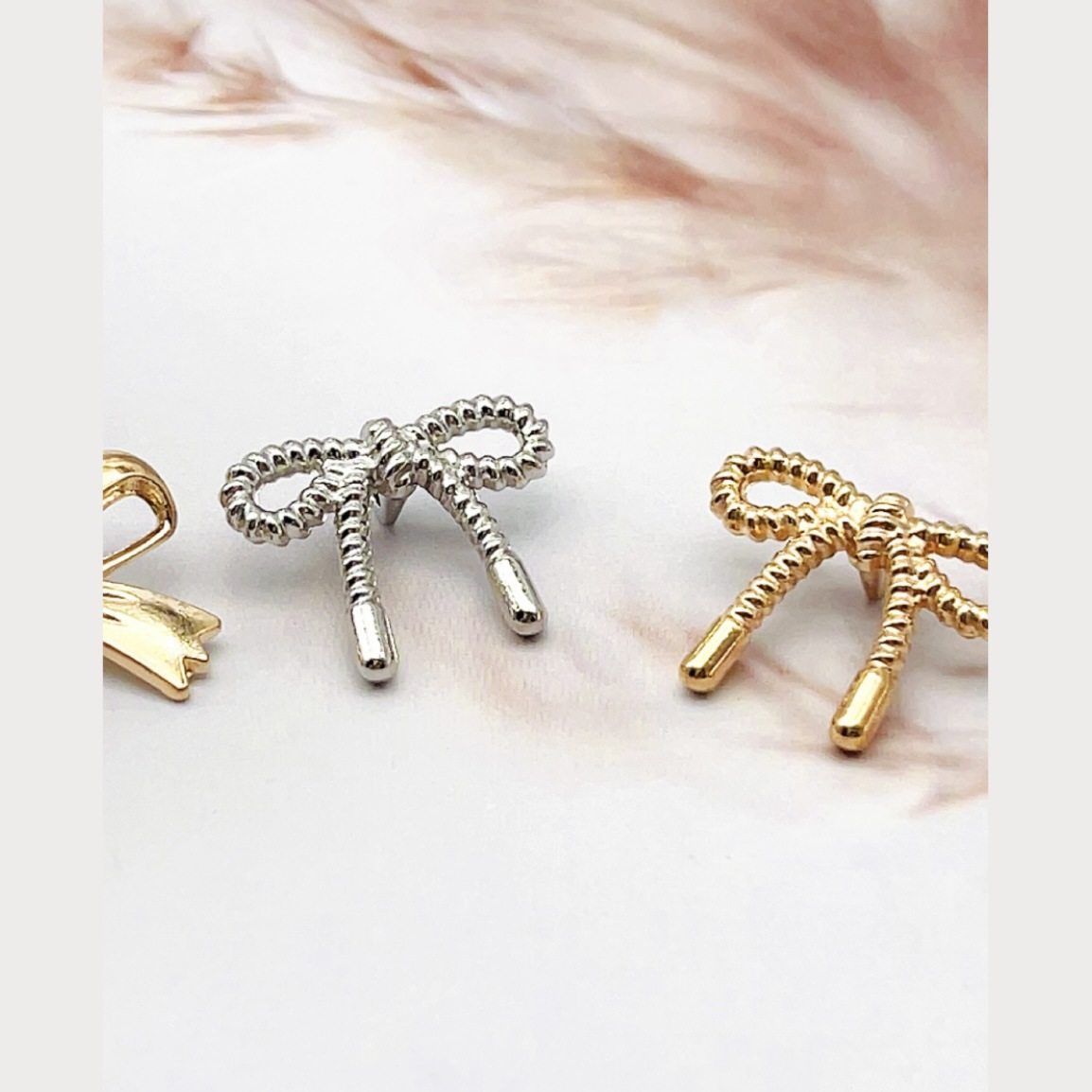 Fashionable metal bow trendy button women's clothing accessories button knitted cardigan sweater leather coat button