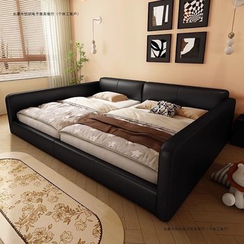 Spliced ​​Second Child Simple Family Parent-Child Extra Large Family of Three or Four Multifunctional Modern Leather Storage Tatami Wood