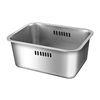 Cross-border Supply Stainless Steel Square Drain Basket Thickened Household Rice Sieve Vegetable Washing Basin Filter Water Kitchen Rice Drain Basin