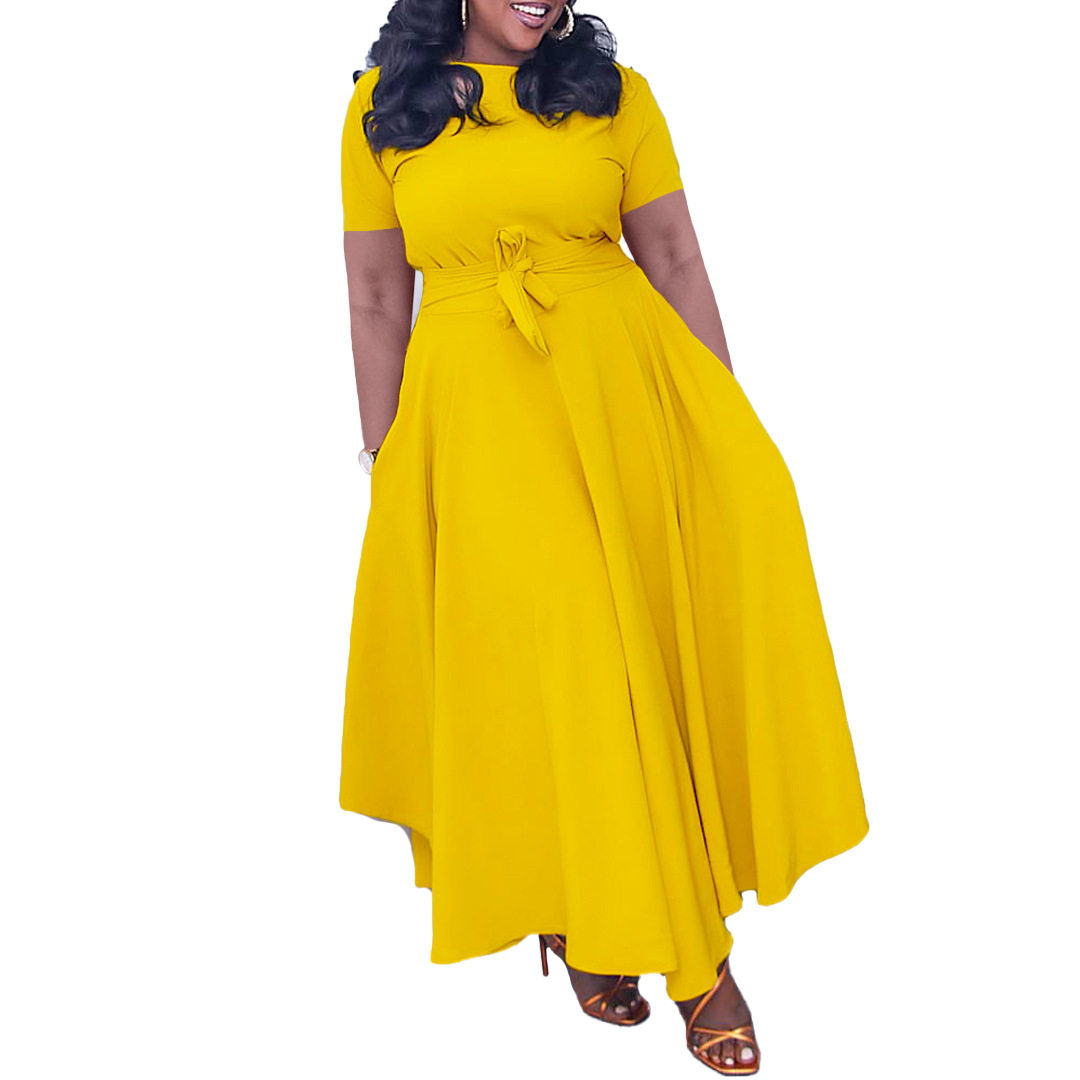 Plus Size Womens Dress Stylish Summer Design Tie Detail African and European Inspired Perfect for Casual Occasions