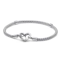 Hollow silver heart spring bracelet