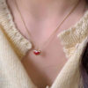 Niche high-end red love pendant necklace women's light luxury fashion unique all-match neck chain clavicle chain