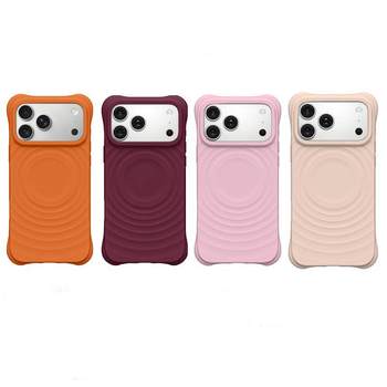 New Orange Wave Magnetic Phone Case Suitable for Apple 17Promax Female Iphone16Pro