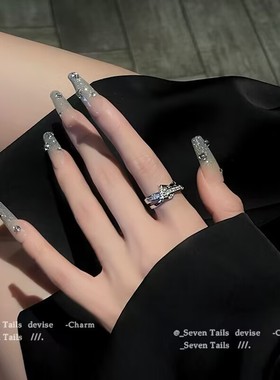 字母戒指轻奢锆石时尚个性女