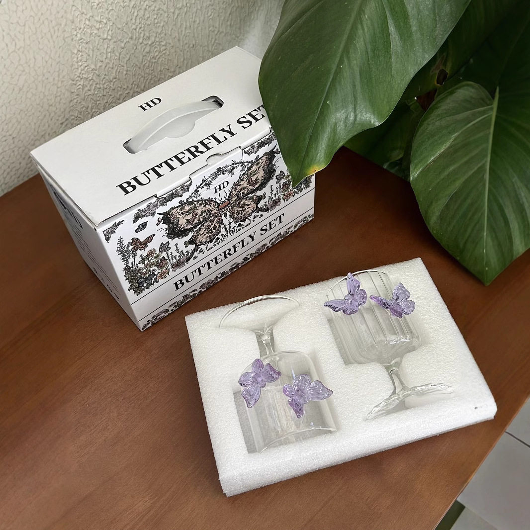 Original Designer Goblet Ins High-value Butterfly Wine Glass Butterfly Water Glass Champagne Wine Glass Cocktail Glass