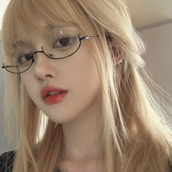 Japanese anime pure want to cosplay the lower half frame glasses frame with degree with myopia student glasses photo props