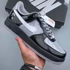Cross-Border Air Force One Sneakers Cc X Af1 Collaboration Patent Leather Low-Top Versatile Height-Increasing Casual Shoes Unisex Sports Shoes