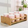 Creative ceramic water Cup suit Chinese wine set liquor Cup household beer glass celadon straight Cup with storage rack