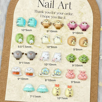 Mini Biological Cartoon Nail Art Accessories Cute Stereo Dinosaur Chick Snail Resin DIY Wearable Nail Accessories