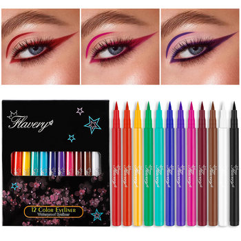 Cross Border New 12 Color Eyeliner Color Matte Eyeliner suit Rainbow Color Lasting Color Eyeliner Factory