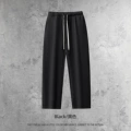 Straight pants-black