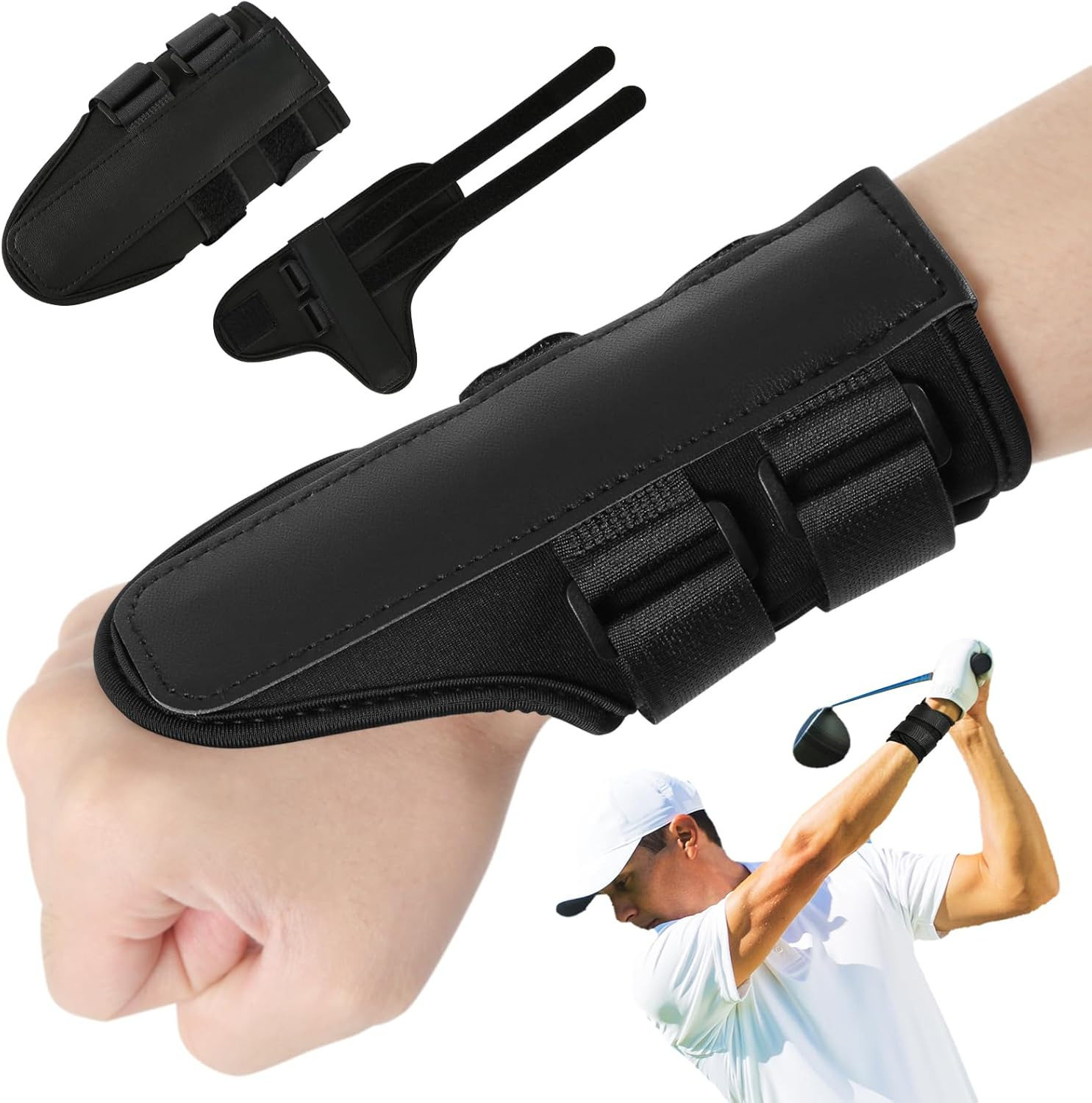 ชุดกอล์ฟสำหรับผู้เริ่มต้น 4 ชิ้น ช่วยป้องกันการพลิกของข้อมือ เข็มขัดปรับท่าทาง การแก้ไขการสวิง ตัวปรับท่าทางขา