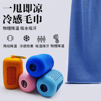 Cooling Cold Towel Can Be Customized with Logo Gym Travel Portable Sports Quick-Drying Towel Silicone Cover Ice Towel