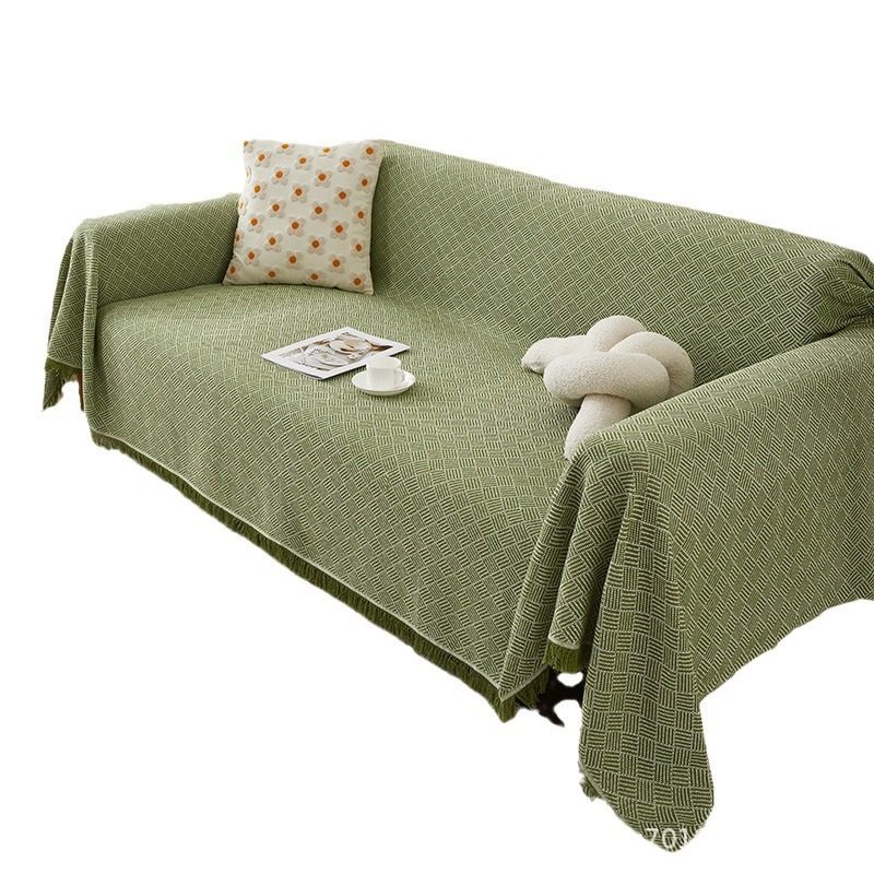 Sofa Towel Cover Ins Style Double-Sided Cotton Yarn Blanket Simple One-Piece Sofa Cushion Cover All-Inclusive Cover