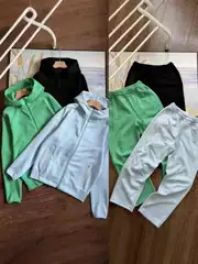 Spring and Autumn 25 New Leisure Sports Air Layer Hooded Jacket Coat and Sweatpants suit 454 and 461
