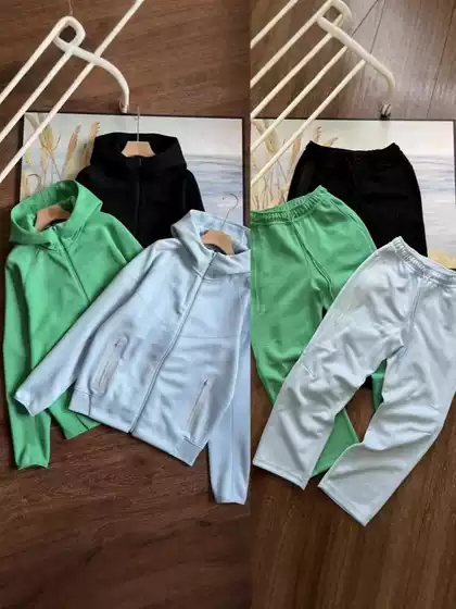 Spring and Autumn 25 New Leisure Sports Air Layer Hooded Jacket Coat and Sweatpants suit 454 and 461