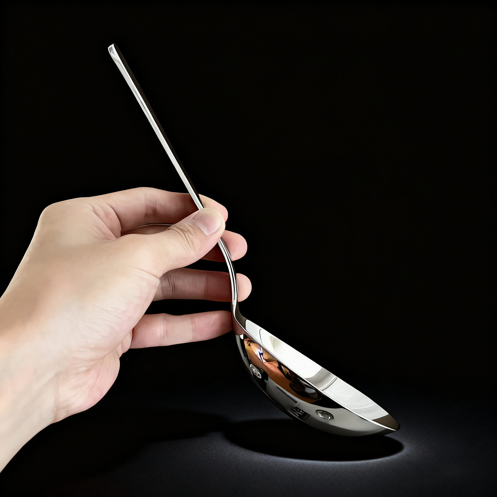 304 Stainless Steel Goose Egg Spoon Large Soup Spoon Hotel Short Handle Serving Spoon Household Soup Spoon Public Spoon Service Spoon