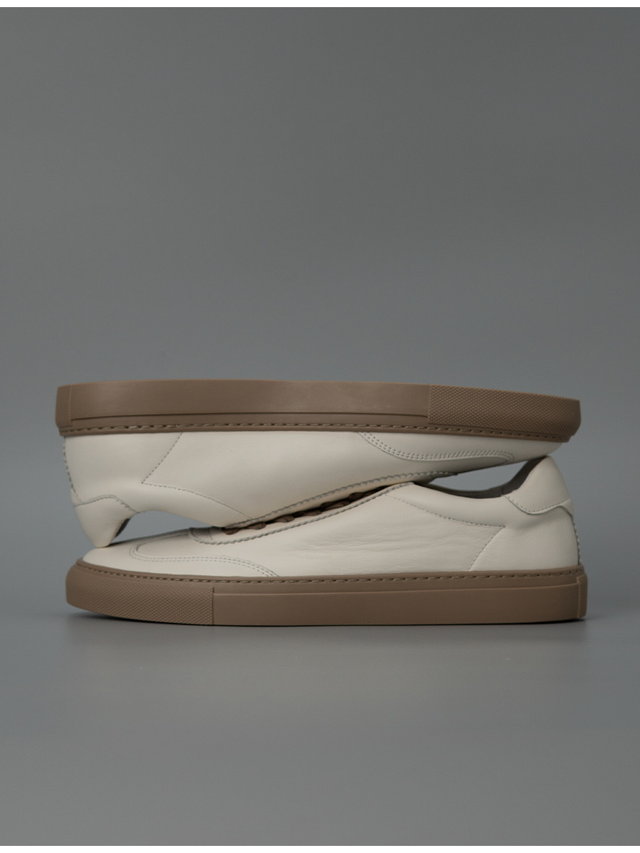 Giày sneaker nam da trắng thủ công thoáng khí dễ phối đồ — Màu trắng