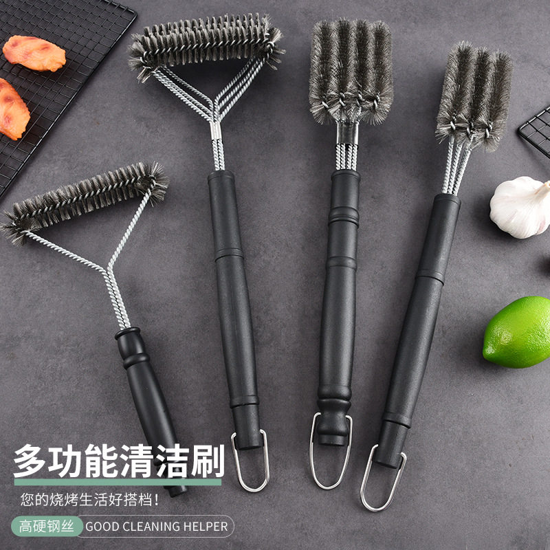 Wholesale Bbq Wire Brush Grill Cleaning Brush Steel Brush Four-Head Multifunctional Barbecue Brush Tool