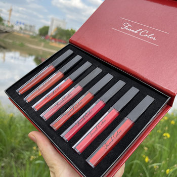 Eight Velvet Matte Lip Glaze Set Lipstick Long-Lasting Moisturizing Not Easy to Stick to the Cup and Fade Waterproof Student Lip Gloss Wholesale