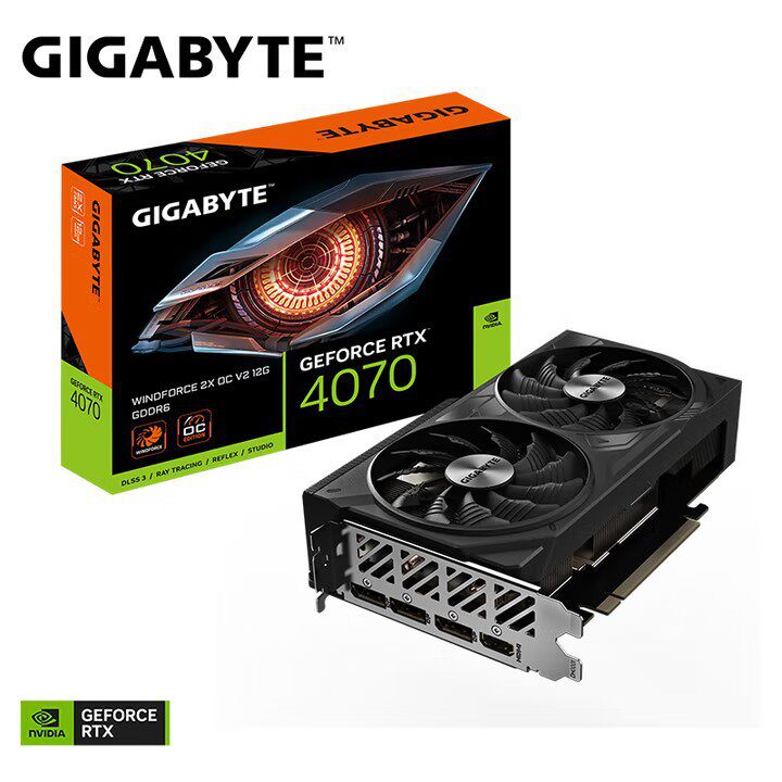 Игровая дискретная видеокарта GeForceRTX4070 WINDFORCE 2X OC 12G Wind Magic для настольных компьютеров Изображение 1