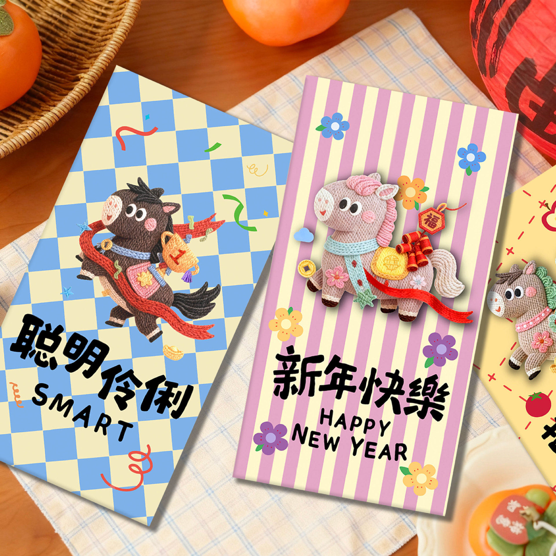 2026 Year of the Horse New Personalized Creative Three-Dimensional Embroidery Red Envelope Bag New Year Red Packet Cartoon Cute Spring Festival Neutral