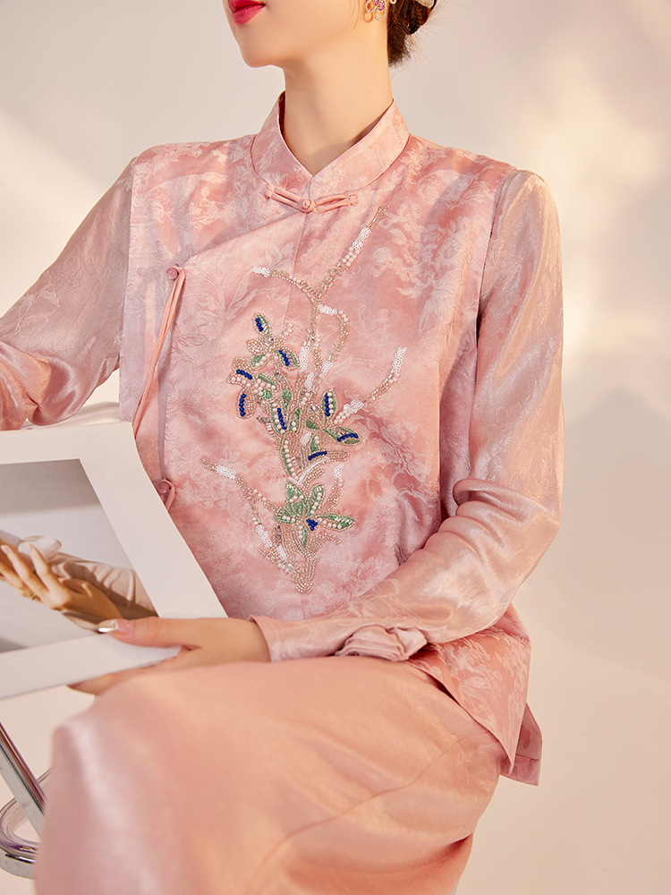 Áo vest nữ thêu thủ công cao cấp dáng rộng thanh lịch — Bột Tao Yao (Giao hàng trong 7 ngày), Bột Tao Yao (phát hành trong cùng ngày), Vàng Champagne (xuất xưởng trong ngày), Vàng sâm panh (giao hàng trong 7 ngày)