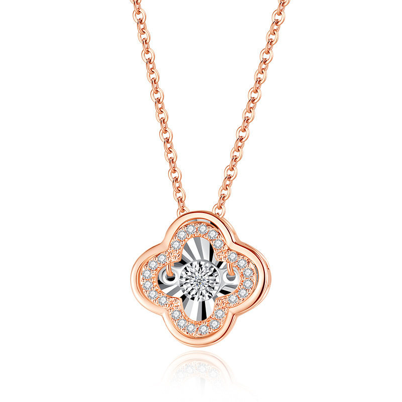 South African Real Diamond Necklace, Non-Fading Pendant with Diamonds, Versatile Jewelry Wholesale, Wedding Fashion Rose Gold Inlay