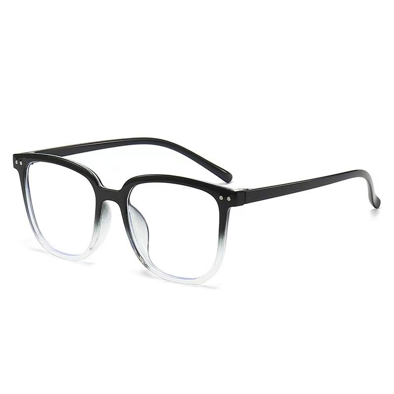 Vangoodgm Myopia Glasses Frame Anti-Blue Light Non-Prescription Glasses Frame Cat-Eye Round Frame Square Glasses Trendy Popular Large Frame